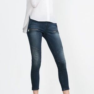 Zara Zipped Biker Jeans